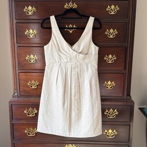 White House Black Market Cream Sleeveless Mini Dress